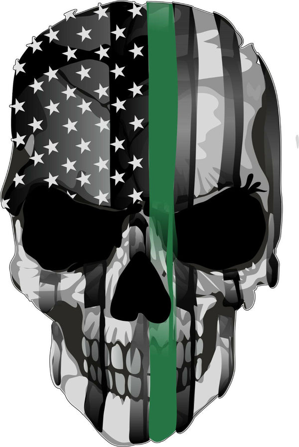 Thin Green Line Punisher version 2 USA Flag Exterior Window decal Free Shipping