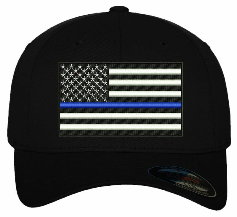 Thin Blue Line Embroidered, USA Flag Hat Design/ Free Shipping