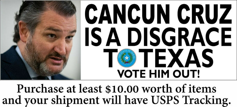 Cancun Cruz Ted Cruz Bumper Sticker or Magnet Disgrace to Texas Vote him out