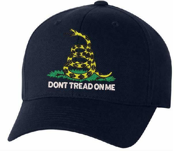 Don't Tread on Me Embroidered Flex fit or Adjustable Ball Cap - Various Options