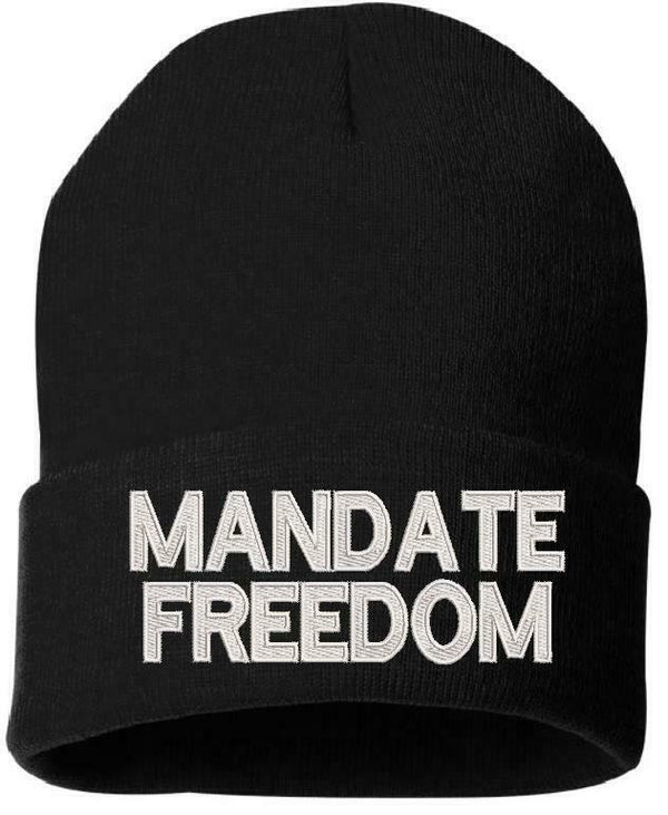 MANDATE FREEDOM Embroidered Winter hat - Various Colors, Beanie or Cuff #FJB