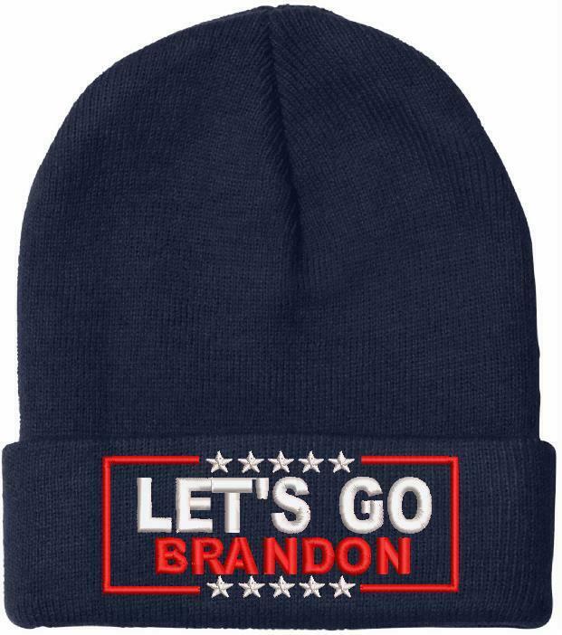Let's Go Brandon Embroidered Winter Hat-Cuff or Beanie Style FU46 FJB Trump 2024