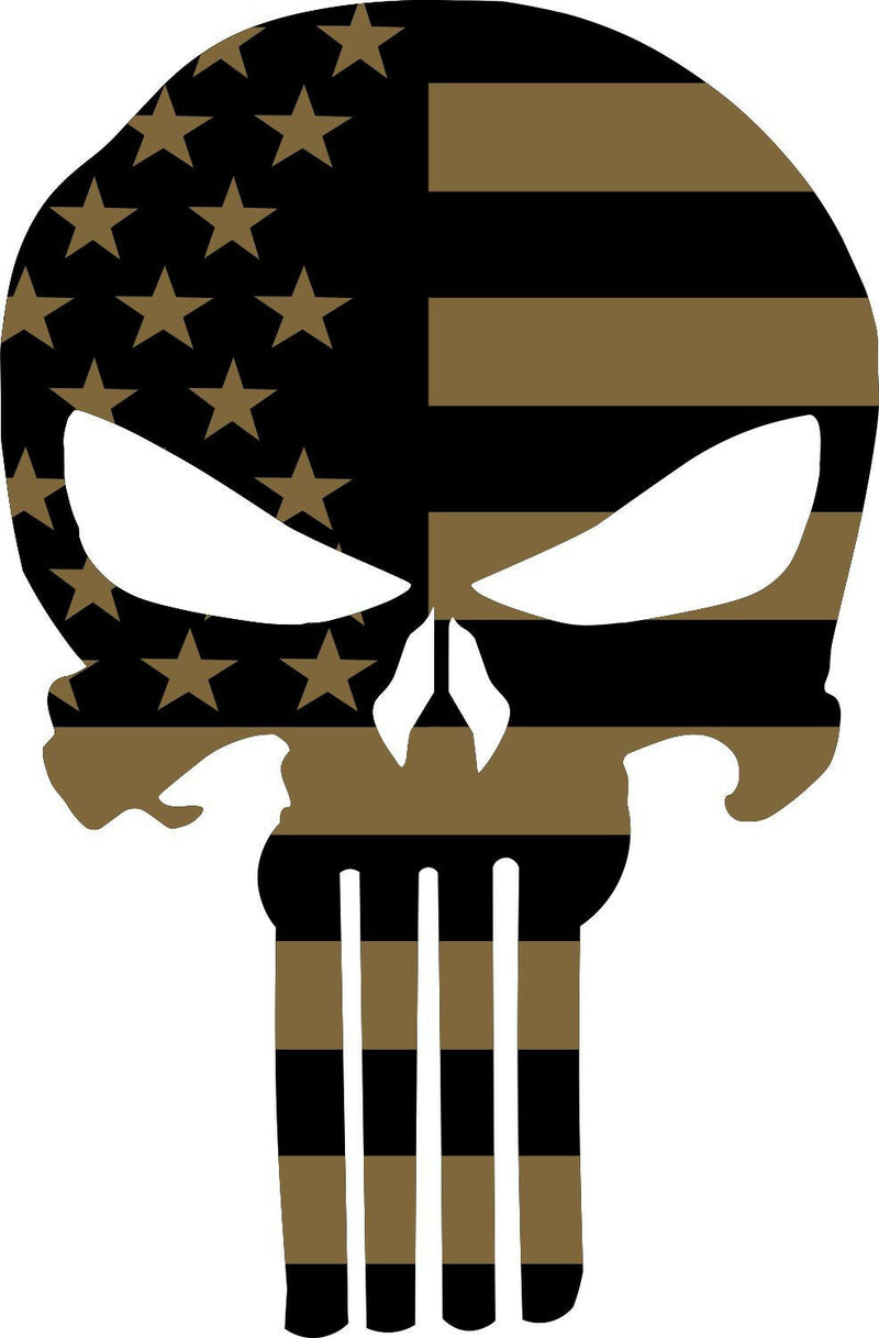 Punisher Skull Coyote Color Decal Outdoor/Indoor Decal - Various Sizes