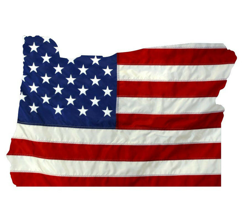 State of Oregon Realistic American Flag Window Decal - Various Sizes