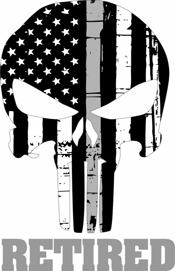 Corrections Officer Punisher RETIRED Exterior Window Decal - Various Sizes
