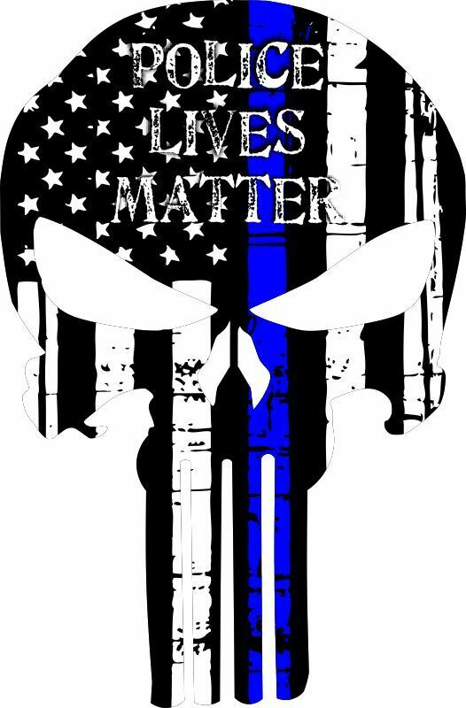 Police Lives Matter Blue Line Punisher Window decal Blue Line Various Sizes