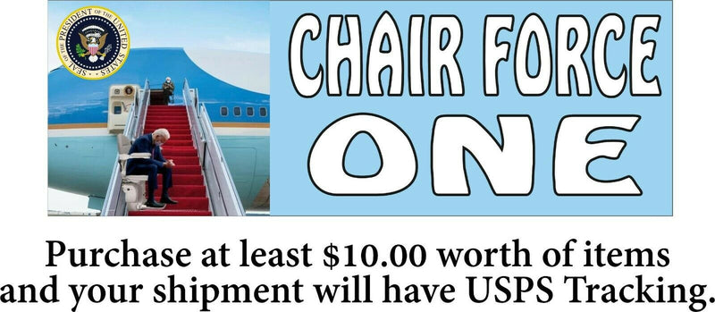 Anti Joe Biden Bernie Sander "Chair Force One Version 2 Bumper Sticker 8.6" x 3"