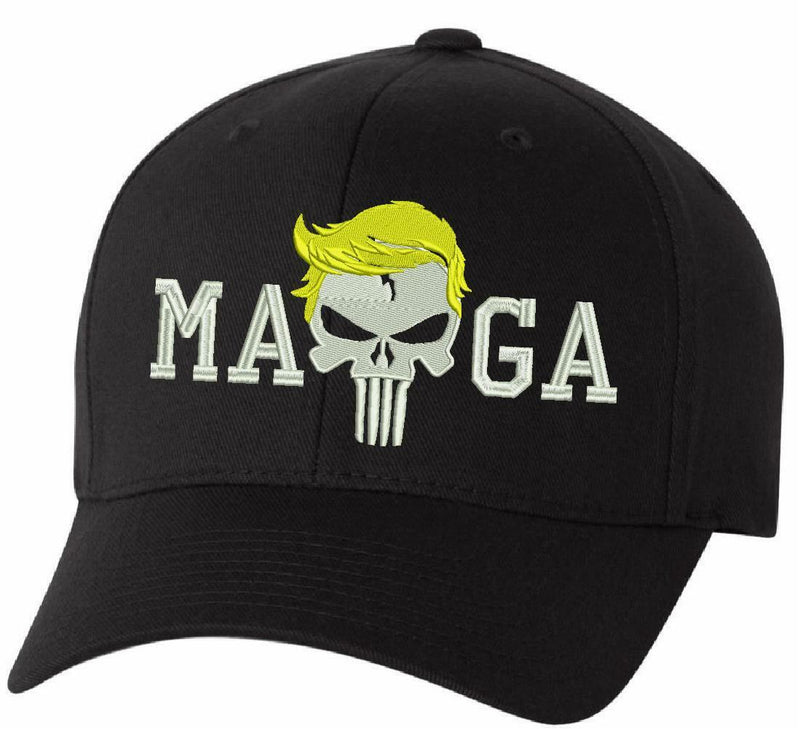 Donal Trump Hat Punisher MAGA Embroidered Flex Fit or Adjustable Hat MAGA Trump