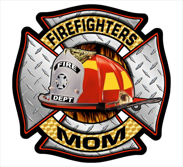 Firefighter Window Decal - Firefighters Mom Maltese cross decal - Various Sizes