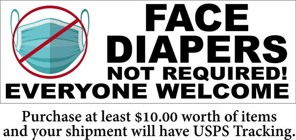 Face Diapers Not Required NO FACE MASKS Sticker or Magnet - Various Sizes