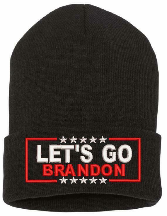 Let's Go Brandon Embroidered Winter Hat-Cuff or Beanie Style FU46 FJB Trump 2024