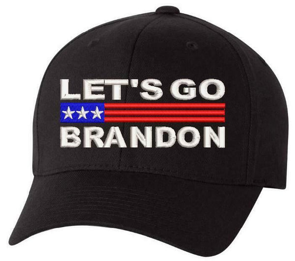 Let's Go Brandon Embroidered Flex Fit 6277 Hat Flag Banner Style FJB FU46 #FJB