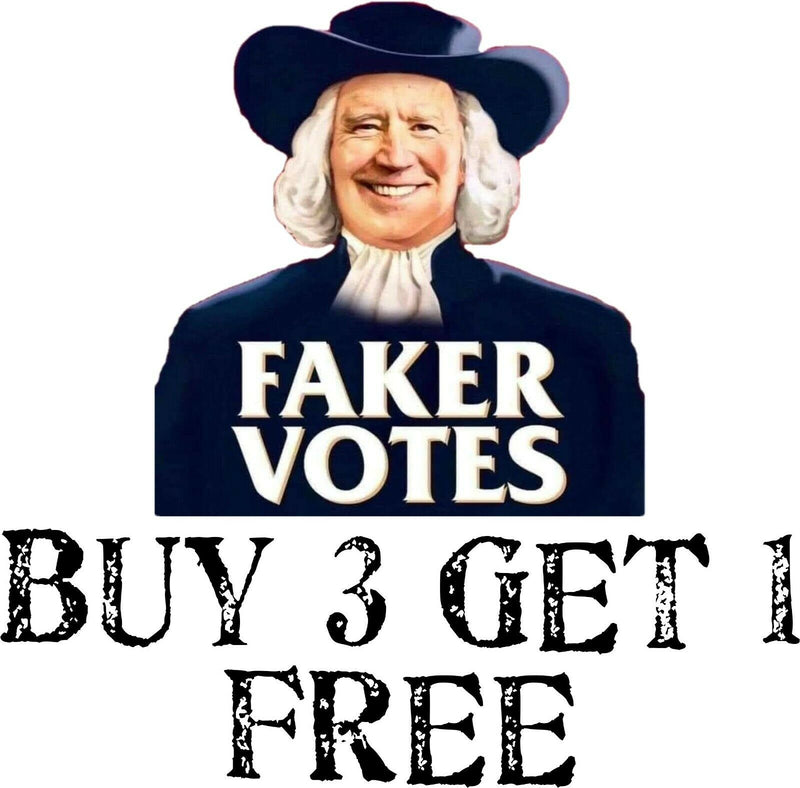 SLEEPY JOE BIDEN BUMPER STICKER, Faker Votes Biden Bumper Sticker 5" X 4"