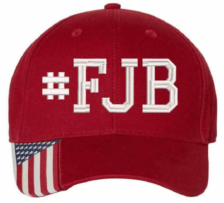 #FJB Anti Biden Embroidered Adjustable USA300 Hat w/ Flag Brim - Various Colors