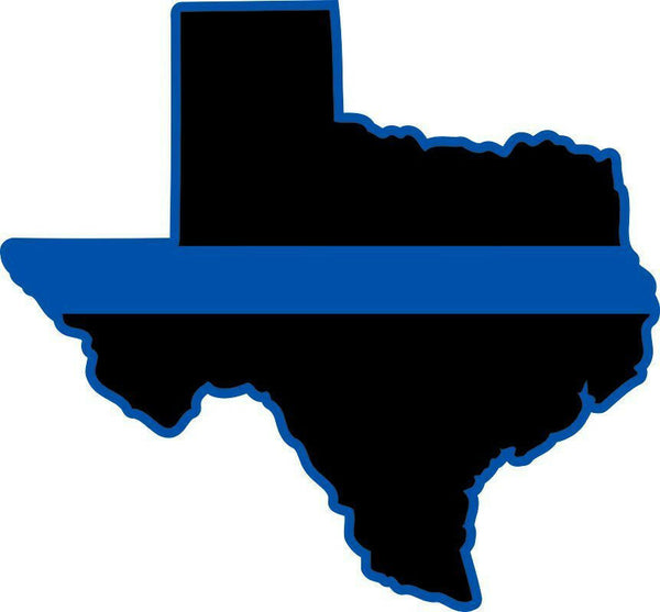 Thin Blue Line Texas  Reflective Decal - Various Sizes Free Ship