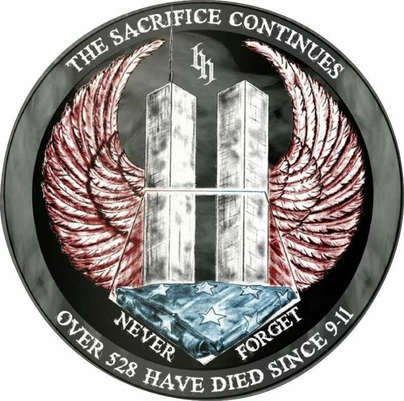 911 Never Forget The Sacrifice Continues wtc memorial decal - various sizes