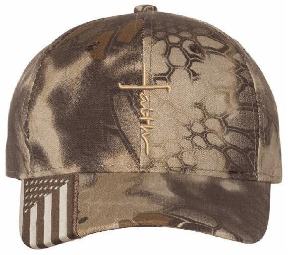 Faith Hat - Embroidered USA300 Adjustable hat w/ flag brim Faith Jesus Christ