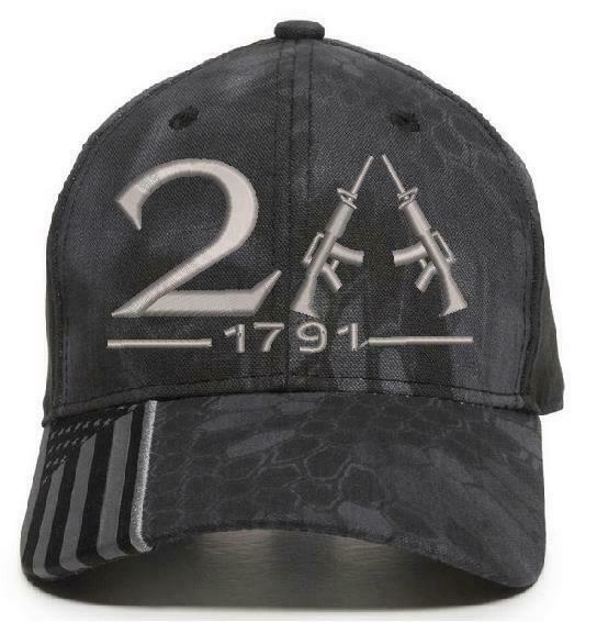 2nd amendment 1791 Cross Guns Embroidered hat Kryptek Typhoon or Highlander