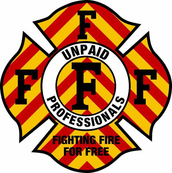 Firefighter Decal - Fighting Fire for Free Fire Chevron Style Decal - Var. Sizes