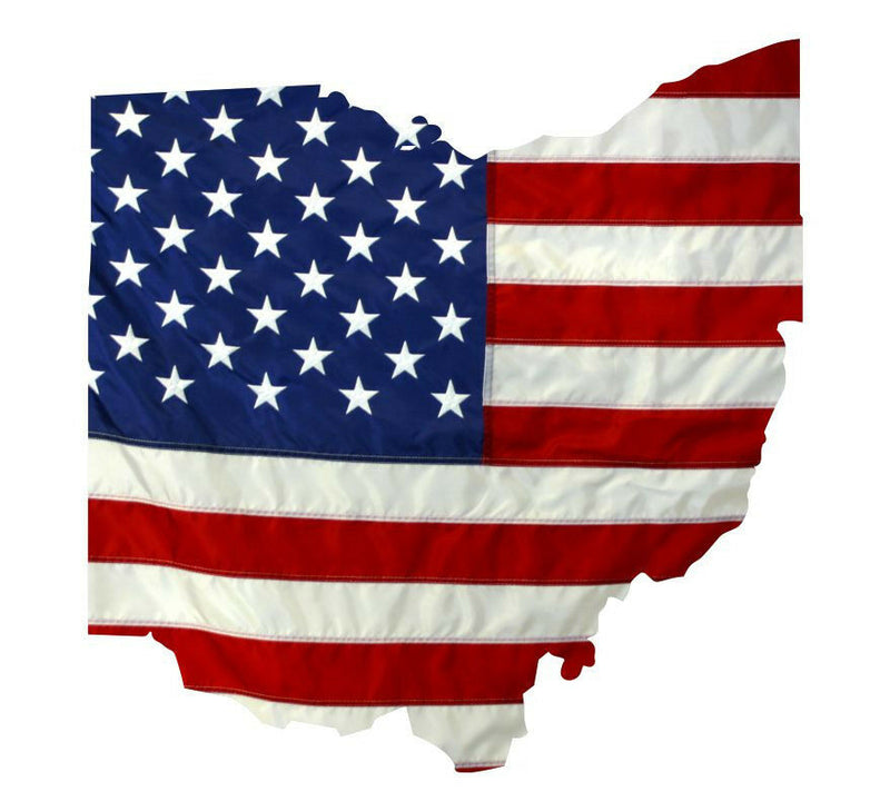 State of Ohio Realistic American Flag Window Decal - Various Sizes