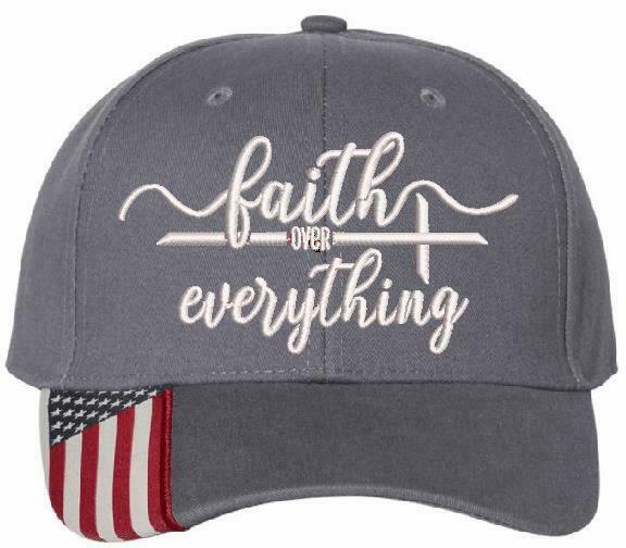 Faith over Everything Embroidered Adjustable Hat USA300 Outdoor Cap Faith Jesus