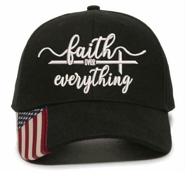 Faith over Everything Embroidered Adjustable Hat USA300 Outdoor Cap Faith Jesus