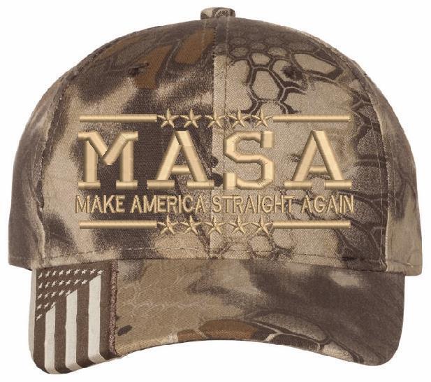 MASA Make America Straight Again Embroidered USA300 Adjustable Hat