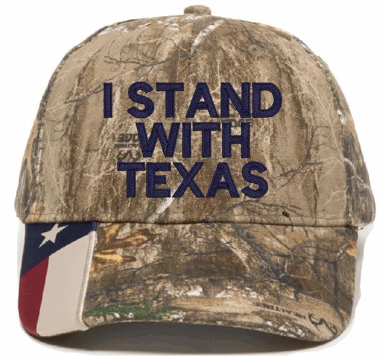 Stand with TEXAS Adjustable Embroidered Hat with Texas Flag Brim