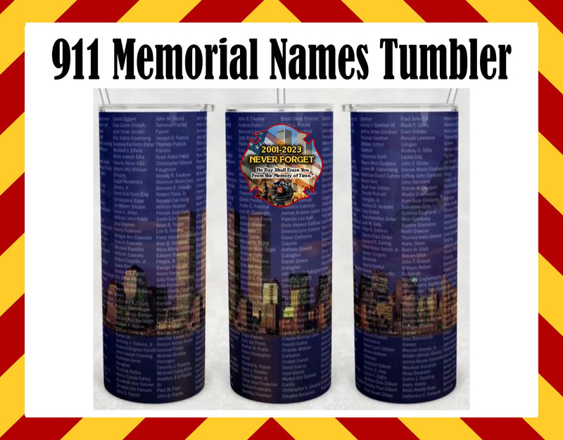 911 Memorial Names Sublimated Tumbler