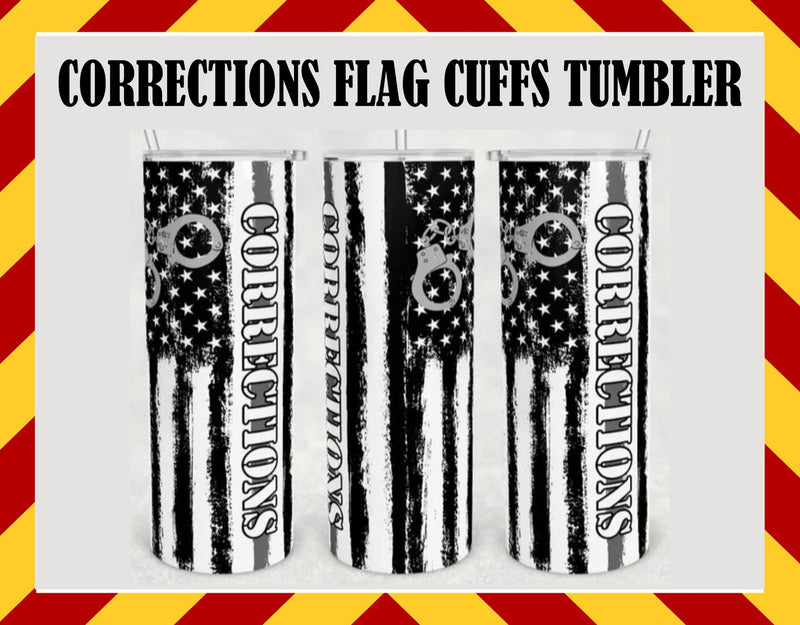 Corrections Handcuff Flags Sublimated Tumbler