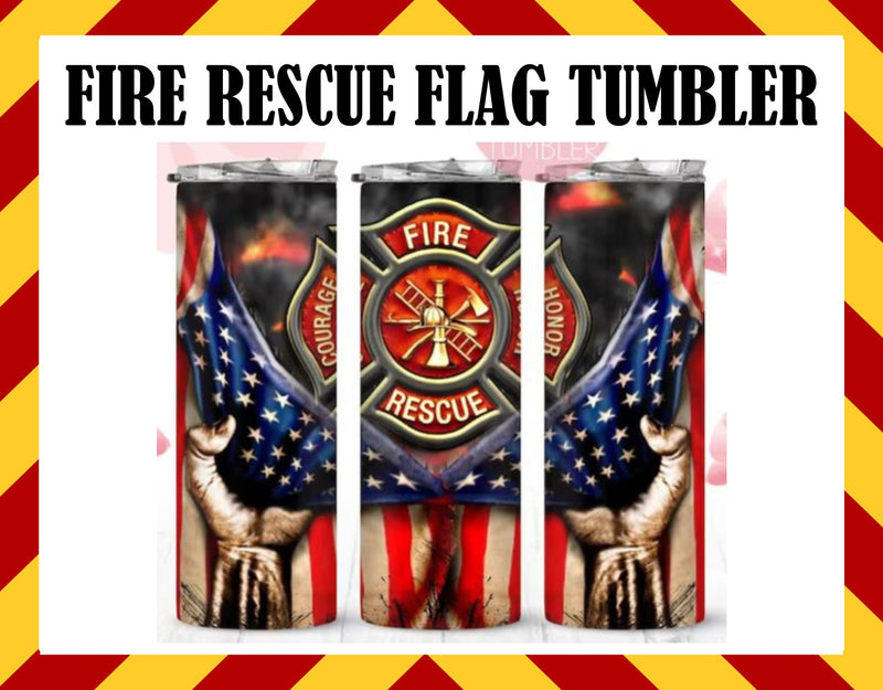 Fire and Rescue Flag Sublimated Tumbler