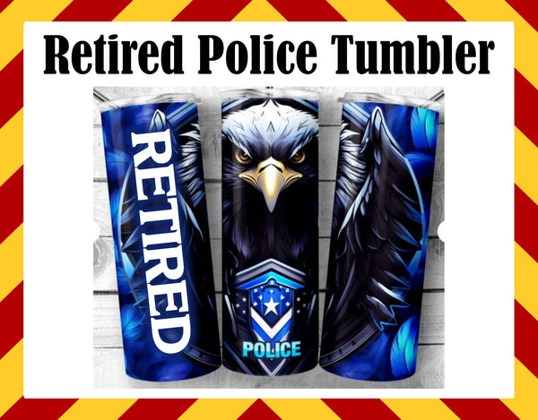 Retired Police Sublimated Tumbler