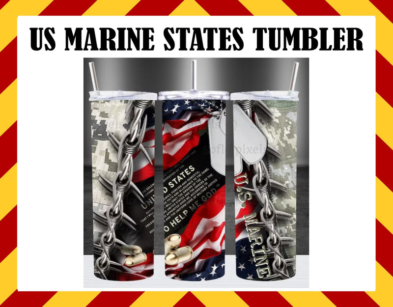U.S. Marine So Help Me Sublimated Tumbler