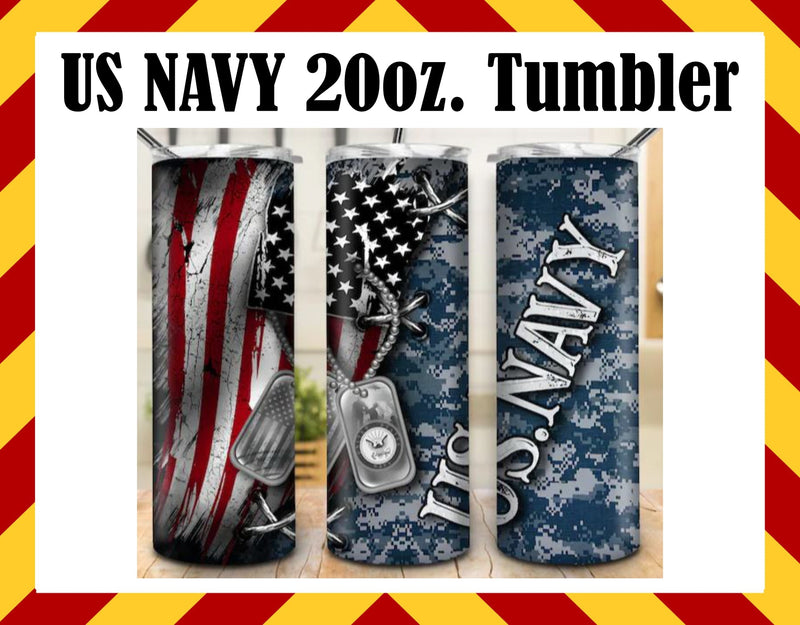 US Navy Military Sublimated 20oz. Tumbler