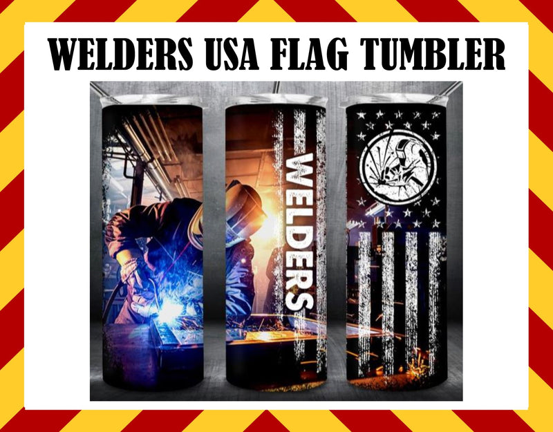 Welders USA Flag Style Sublimated Tumbler
