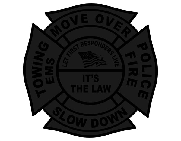Window Decal - MOVE OVER Slow Down Blacklite Decal