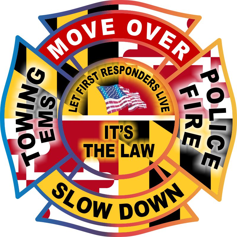 Move over slow down its the law decal - Powercall Sirens LLC