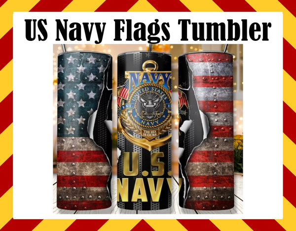 US Navy Flags Sublimated Tumbler